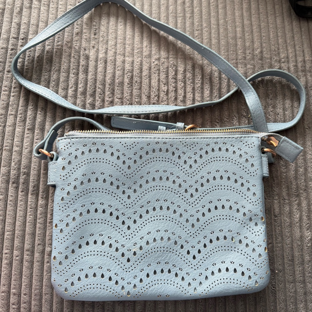 LC Lauren Conrad Light Blue Crossbody Bag